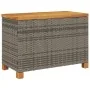 Caja de almacenaje jardín madera acacia ratán gris 80x40x48 cm von , Aufbewahrungsboxen für den Außenbereich - Ref: Foro24-36...