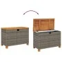 Caja de almacenaje jardín madera acacia ratán gris 80x40x48 cm von , Aufbewahrungsboxen für den Außenbereich - Ref: Foro24-36...