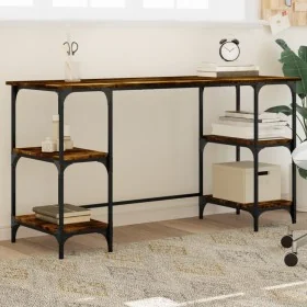 Escritorio metal madera ingeniería roble ahumado 140x50x75 cm by , Desks - Ref: Foro24-845328, Price: 87,16 €, Discount: %