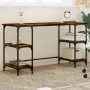 Escritorio metal madera ingeniería roble ahumado 140x50x75 cm von , Schreibtische - Ref: Foro24-845328, Preis: 88,25 €, Rabat...