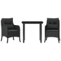 Set comedor de jardín 3 pzas con cojines ratán sintético negro von , Gartensets - Ref: Foro24-3211927, Preis: 277,85 €, Rabat...