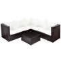 Set muebles de jardín 4 piezas y cojines ratán sintético marrón de , Conjuntos de jardín - Ref: Foro24-42990, Precio: 421,25 ...