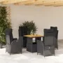 Set de muebles jardín 5 pzas con cojines ratán sintético negro by , Garden sets - Ref: Foro24-3277448, Price: 688,01 €, Disco...