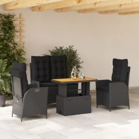 Juego comedor jardín 4 piezas con cojines ratán sintético negro von , Gartensets - Ref: Foro24-3277455, Preis: 538,41 €, Raba...