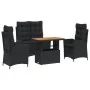Juego comedor jardín 4 piezas con cojines ratán sintético negro de , Conjuntos de jardín - Ref: Foro24-3277455, Precio: 497,3...