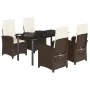 Set comedor de jardín 5 piezas y cojines ratán sintético marrón de , Conjuntos de jardín - Ref: Foro24-3212344, Precio: 659,6...