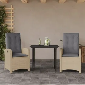 Set comedor de jardín 3 pzas con cojines ratán sintético beige von , Gartensets - Ref: Foro24-3212390, Preis: 361,14 €, Rabat...