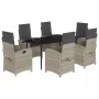 Set comedor jardín 7 pzas y cojines ratán sintético gris claro de , Conjuntos de jardín - Ref: Foro24-3212416, Precio: 924,15...