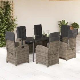 Set comedor jardín 7 pzas y cojines ratán sintético gris by , Garden sets - Ref: Foro24-3212365, Price: 1,00 €, Discount: %