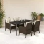 Set comedor de jardín 5 piezas y cojines ratán sintético marrón von , Gartensets - Ref: Foro24-3211944, Preis: 517,19 €, Raba...