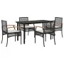 Set de muebles jardín 5 pzas con cojines ratán sintético negro de , Conjuntos de jardín - Ref: Foro24-3213605, Precio: 357,05...