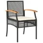 Set de muebles jardín 5 pzas con cojines ratán sintético negro de , Conjuntos de jardín - Ref: Foro24-3213605, Precio: 357,05...