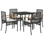 Set de muebles jardín 5 pzas con cojines ratán sintético negro by , Garden sets - Ref: Foro24-3213597, Price: 341,37 €, Disco...