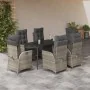Set comedor jardín 7 pzas y cojines ratán sintético gris claro by , Garden sets - Ref: Foro24-3213279, Price: 883,17 €, Disco...
