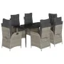 Set comedor jardín 7 pzas y cojines ratán sintético gris claro by , Garden sets - Ref: Foro24-3213279, Price: 883,17 €, Disco...
