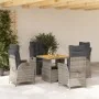 Set comedor de jardín 5 piezas con cojines ratán sintético gris von , Gartensets - Ref: Foro24-3277460, Preis: 708,93 €, Raba...