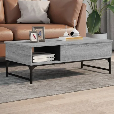 Mesa de centro madera ingeniería metal gris Sonoma 100x50x35 cm by , Coffee table - Ref: Foro24-845394, Price: 87,89 €, Disco...