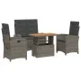 Juego de comedor de jardín 4 piezas con cojines ratán PE gris de , Conjuntos de jardín - Ref: Foro24-3277347, Precio: 514,65 ...