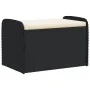 Banco de almacenaje con cojín ratán sintético negro 80x51x52 cm by , garden benches - Ref: Foro24-365730, Price: 123,94 €, Di...