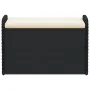 Banco de almacenaje con cojín ratán sintético negro 80x51x52 cm by , garden benches - Ref: Foro24-365730, Price: 123,94 €, Di...