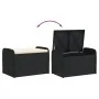 Banco de almacenaje con cojín ratán sintético negro 80x51x52 cm by , garden benches - Ref: Foro24-365730, Price: 123,94 €, Di...