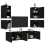 Muebles de TV de pared 6 piezas madera de ingeniería negro by , TV Furniture - Ref: Foro24-3216472, Price: 213,93 €, Discount: %