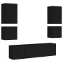 Muebles de TV de pared 6 piezas madera de ingeniería negro by , TV Furniture - Ref: Foro24-3216472, Price: 213,93 €, Discount: %