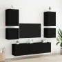 Muebles de TV de pared 6 piezas madera de ingeniería negro by , TV Furniture - Ref: Foro24-3216472, Price: 213,93 €, Discount: %