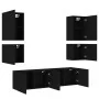 Muebles de TV de pared 6 piezas madera de ingeniería negro by , TV Furniture - Ref: Foro24-3216472, Price: 213,93 €, Discount: %