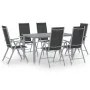Set de comedor para jardín 7 piezas aluminio plata y negro von , Gartensets - Ref: Foro24-3070636, Preis: 455,32 €, Rabatt: %