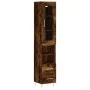 Aparador de madera contrachapada roble ahumado 34,5x34x180 cm de , Aparadores - Ref: Foro24-3199294, Precio: 106,13 €, Descue...