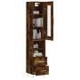 Aparador de madera contrachapada roble ahumado 34,5x34x180 cm de , Aparadores - Ref: Foro24-3199294, Precio: 106,13 €, Descue...