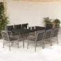 Set comedor de jardín 9 pzas cojines ratán sintético gris claro by , Garden sets - Ref: Foro24-3212172, Price: 1,00 €, Discou...