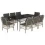 Set comedor de jardín 9 pzas cojines ratán sintético gris claro by , Garden sets - Ref: Foro24-3212172, Price: 1,00 €, Discou...