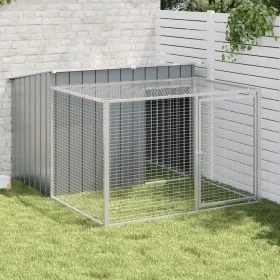 Caseta perros con corral acero galvanizado gris 153x194x110 cm von , Hundehütten - Ref: Foro24-3214222, Preis: 230,90 €, Raba...