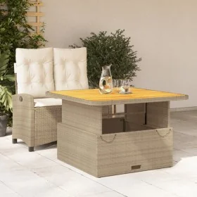 Set comedor de jardín 2 pzas con cojines ratán sintético beige by , Garden sets - Ref: Foro24-3277415, Price: 399,99 €, Disco...