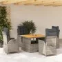 Set comedor de jardín 5 piezas con cojines ratán sintético gris von , Gartensets - Ref: Foro24-3277462, Preis: 747,71 €, Raba...