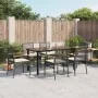 Set de comedor de jardín 7 pzas y cojines ratán sintético negro de , Conjuntos de jardín - Ref: Foro24-3213607, Precio: 475,3...