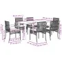 Set de comedor de jardín 7 pzas y cojines ratán sintético negro de , Conjuntos de jardín - Ref: Foro24-3213607, Precio: 475,3...