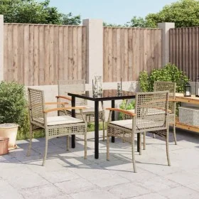 Set comedor de jardín 5 pzas con cojines ratán sintético beige von , Gartensets - Ref: Foro24-3213632, Preis: 363,76 €, Rabat...