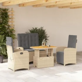 Set de comedor jardín con cojines 4 pzas ratán sintético beige von , Gartensets - Ref: Foro24-3277372, Preis: 594,70 €, Rabat...