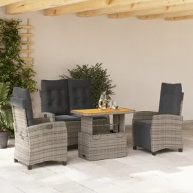 Juego de comedor de jardín 4 piezas con cojines ratán PE gris by , Garden sets - Ref: Foro24-3277408, Price: 613,64 €, Discou...