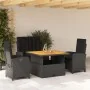 Juego comedor jardín 4 piezas con cojines ratán sintético negro de , Conjuntos de jardín - Ref: Foro24-3277332, Precio: 540,1...
