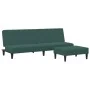 Sofá cama de 2 plazas con taburete terciopelo verde oscuro by , Sofas - Ref: Foro24-3216233, Price: 294,57 €, Discount: %