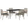 Set comedor de jardín 5 piezas con cojines ratán sintético gris von , Gartensets - Ref: Foro24-3213613, Preis: 390,79 €, Raba...