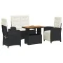 Juego comedor jardín 4 piezas con cojines ratán sintético negro de , Conjuntos de jardín - Ref: Foro24-3277324, Precio: 505,5...
