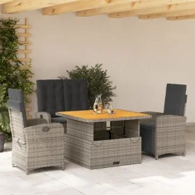 Juego de comedor de jardín 4 piezas con cojines ratán PE gris by , Garden sets - Ref: Foro24-3277345, Price: 597,61 €, Discou...