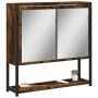 Armario con espejo baño madera roble ahumado 60x16x60 cm de , Tocadores de baño - Ref: Foro24-842423, Precio: 66,77 €, Descue...