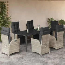 Set comedor jardín 7 pzas y cojines ratán sintético gris claro von , Gartensets - Ref: Foro24-3213467, Preis: 1,00 €, Rabatt: %