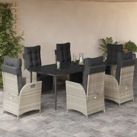 Set comedor jardín 7 pzas y cojines ratán sintético gris claro by , Garden sets - Ref: Foro24-3213467, Price: 1,00 €, Discoun...